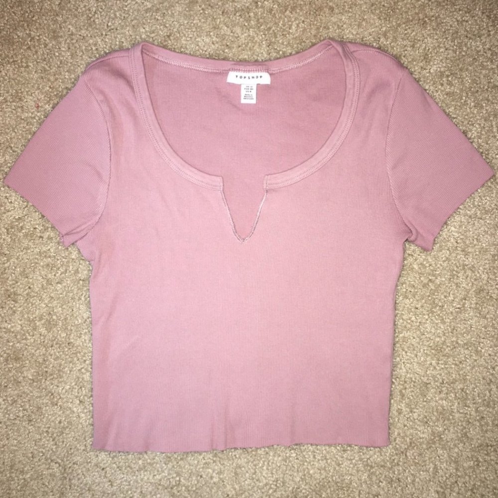 topshop dark rose crop top